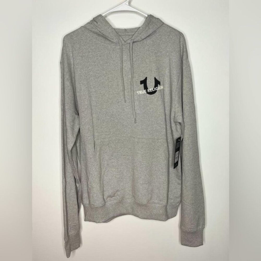 NWT TRUE RELIGION Hoodie Pullover Sweater with Front pocket Style 108212 LARGE‎